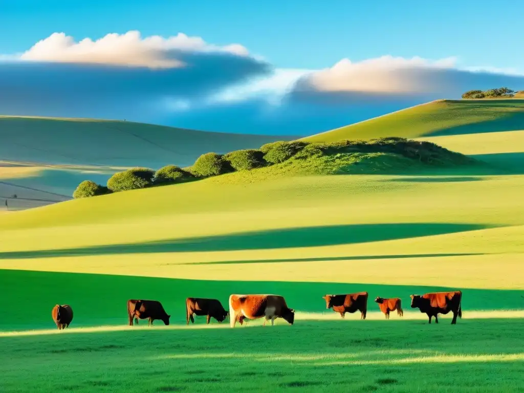 Un amanecer sereno en el campo uruguayo con tecnología educativa en Uruguay rural