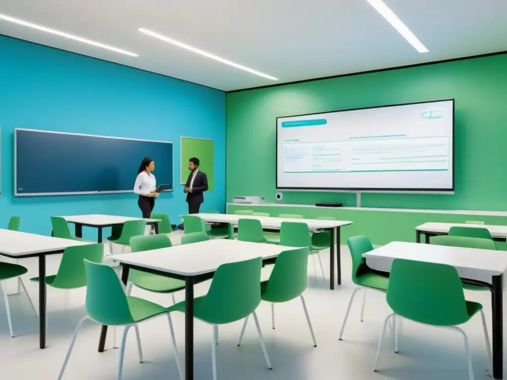 Ambiente educativo futurista en Uruguay con AdTech integrado