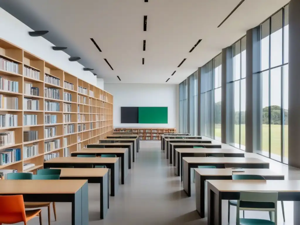 Ambiente tranquilo y moderno de biblioteca en Uruguay, ideal para Aprendizaje Basado en Proyectos Uruguay