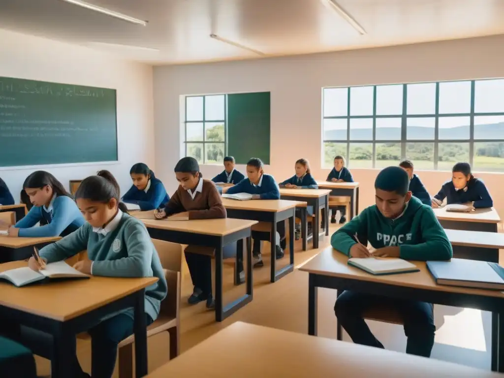 Aprendizaje basado en problemas en un aula serena de Uruguay con estudiantes diversos concentrados en actividades educativas