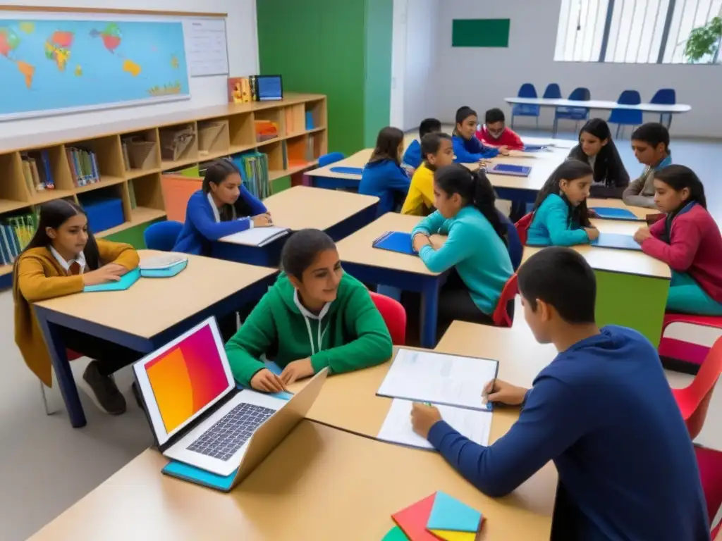 Aprendizaje colaborativo en aula uruguaya con proyecto educativo