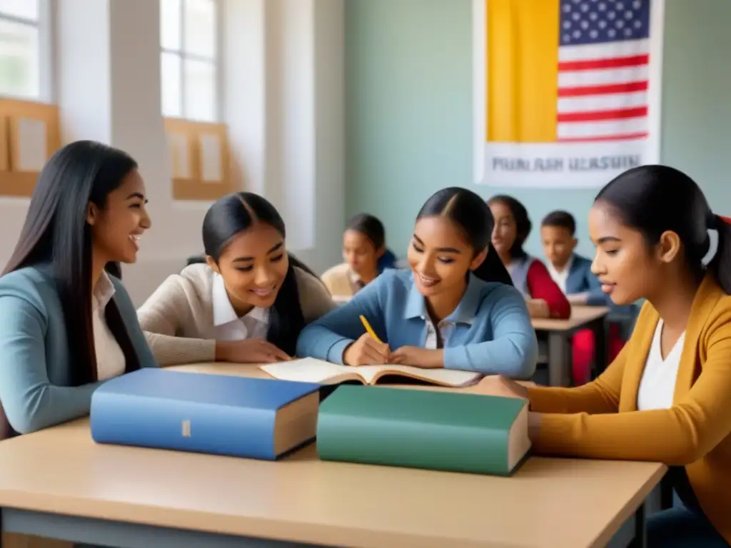 Un aula bilingüe exitosa en Uruguay: jóvenes estudiantes participan con entusiasmo en intercambio cultural