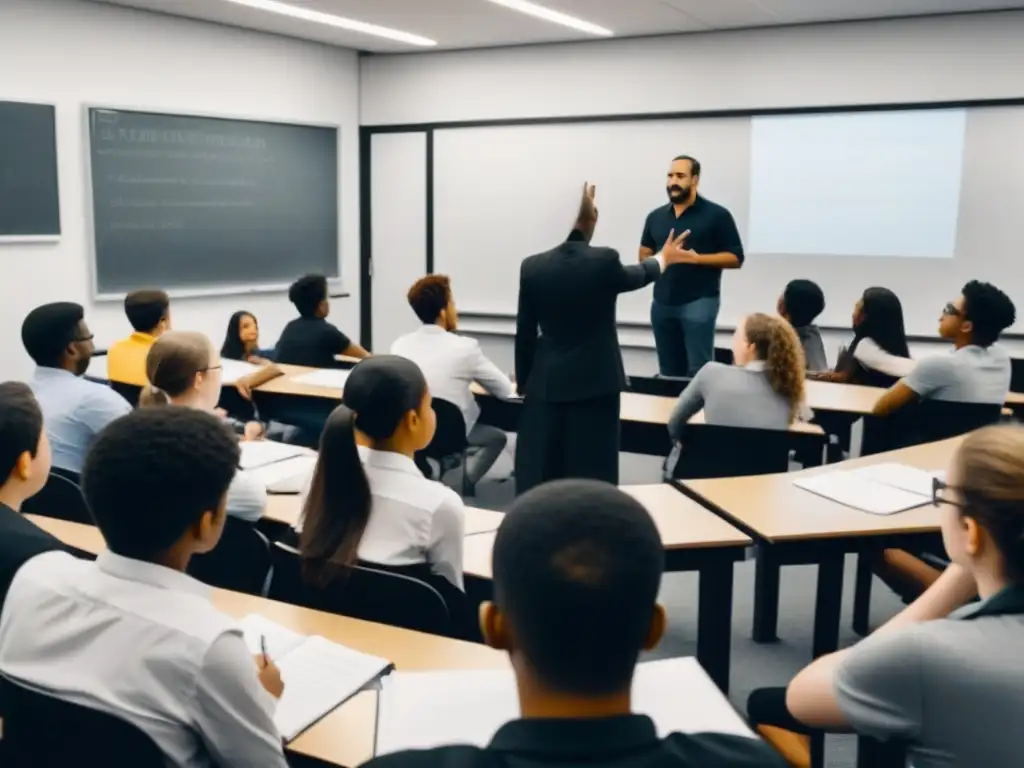 Carlos Vaz Ferreira en aula con estudiantes diversos, legado educativo en Uruguay