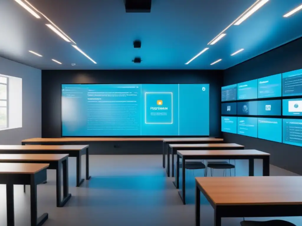 Clase Futurista en Uruguay: Tecnología Blockchain Transparente Un aula futurista en Uruguay con tecnología blockchain educativa integrada