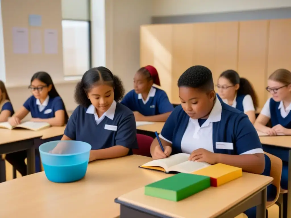 Un aula inclusiva en Uruguay: estudiantes diversos participando en actividades educativas