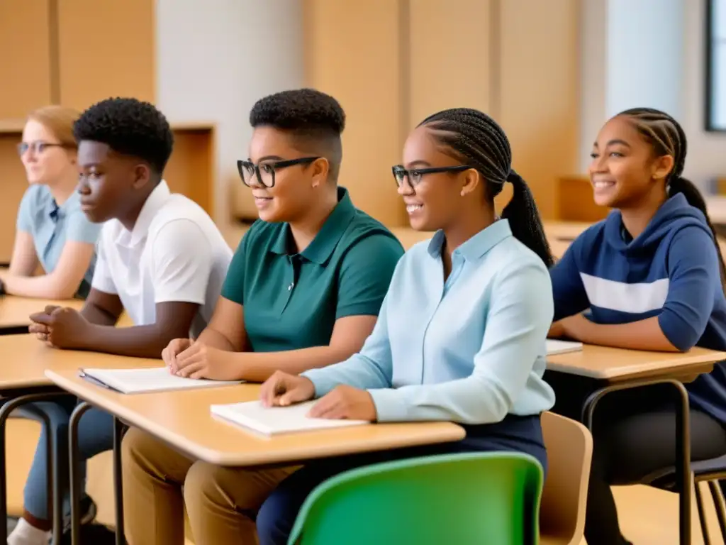 Clase inclusiva: diversidad y aprendizaje en armonía Un aula inclusiva en Uruguay: estudiantes diversos con diferentes capacidades y fondos, unidos en un ambiente educativo de apoyo y empoderamiento