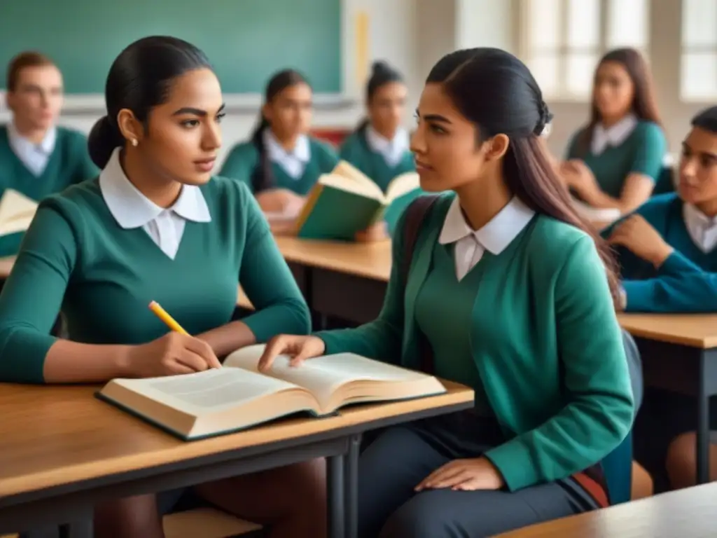 Un aula inclusiva en Uruguay: estudiantes diversos y comprometidos, reflejando la belleza de la educación inclusiva y los derechos humanos