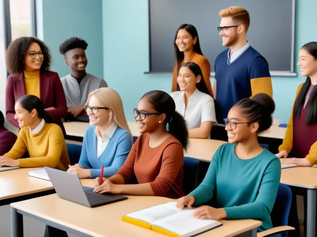 Un aula inclusiva en Uruguay: estudiantes diversos colaborando juntos