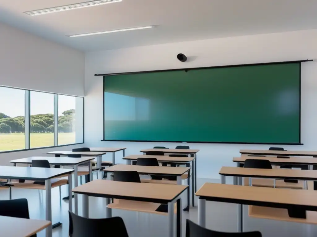 Un aula moderna en Uruguay con tecnología innovadora y estándares educativos globales