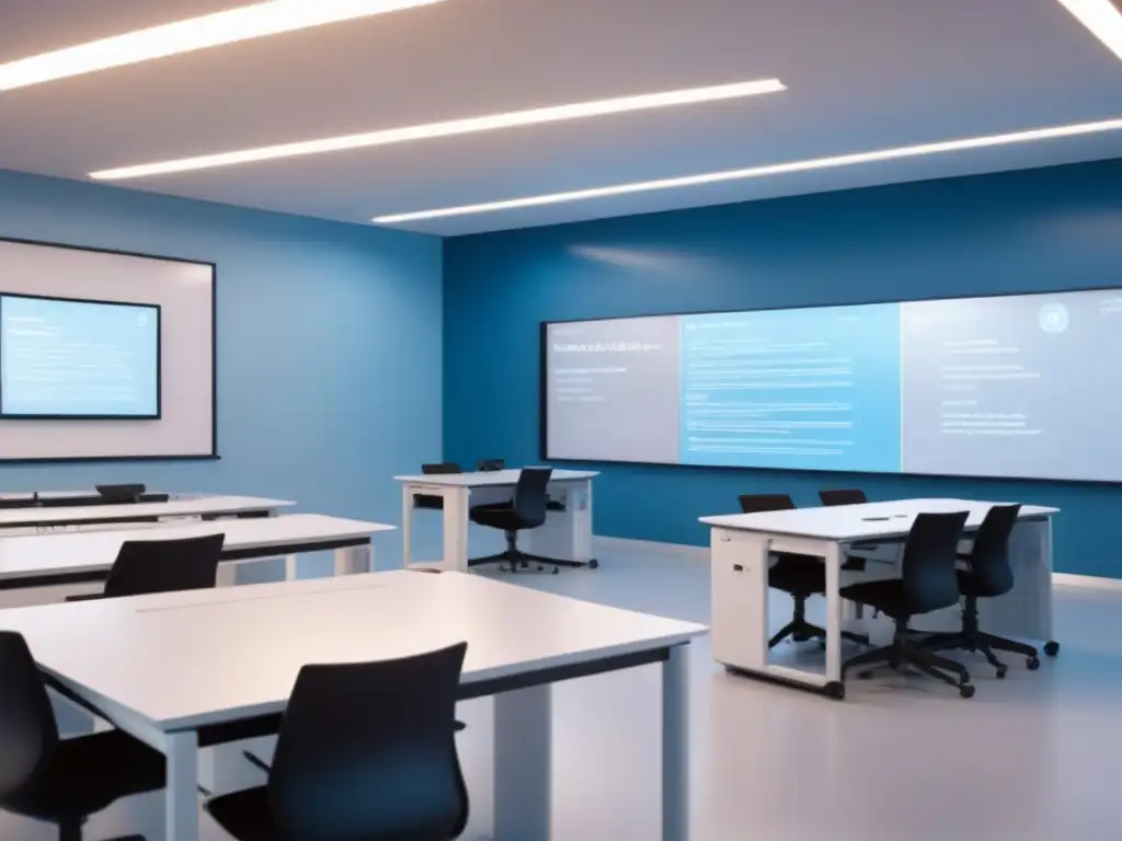 Un aula moderna con tecnología de vanguardia para la capacitación en programación y robótica