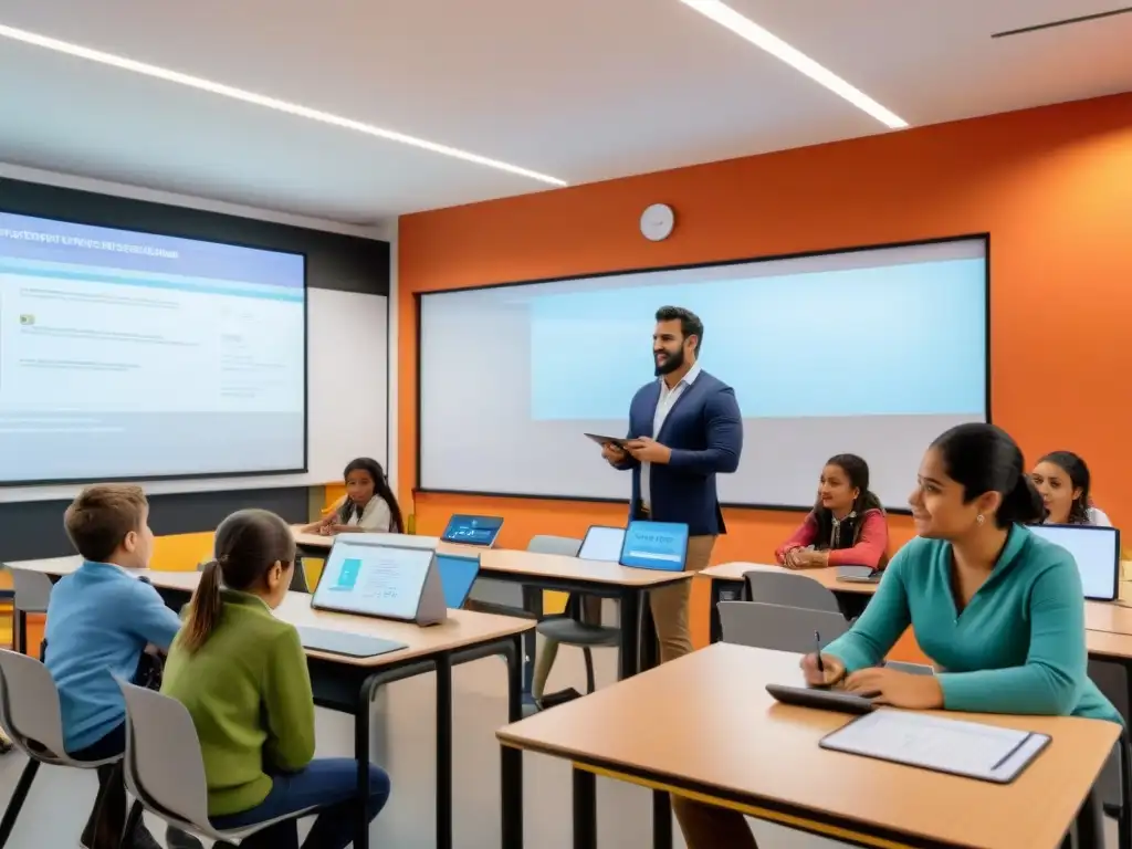 Un aula moderna en Uruguay con gamificación en la educación uruguaya