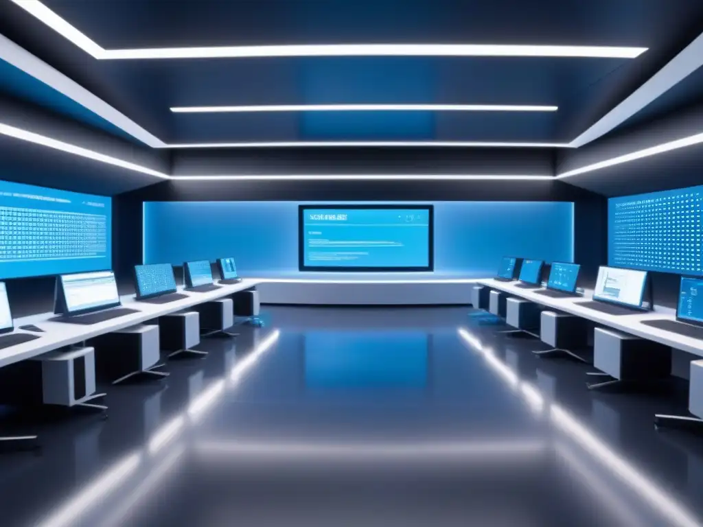 Lab virtual de ciencia en Uruguay: moderno y envolvente en 8k Avanzado laboratorio virtual en Uruguay, con estaciones de computadoras y equipo de alta tecnología