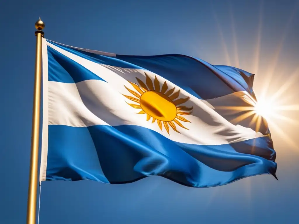 Bandera de Uruguay ondeando con orgullo bajo el sol, reflejando seguridad en plataformas elearning Uruguay