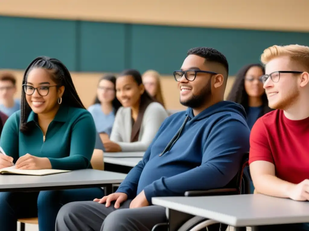 Un campus universitario inclusivo en Uruguay con estudiantes discapacitados apoyados