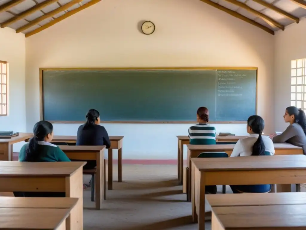 Capacitación y diversidad en educación rural: educadores colaborando en aula de Uruguay