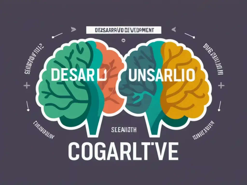 Dos cerebros interconectados, uno en español y otro en inglés, simbolizando los beneficios del bilingüismo en el desarrollo cognitivo