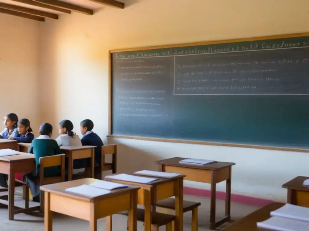 Una clase rural en Uruguay con maestros apasionados y alumnos atentos