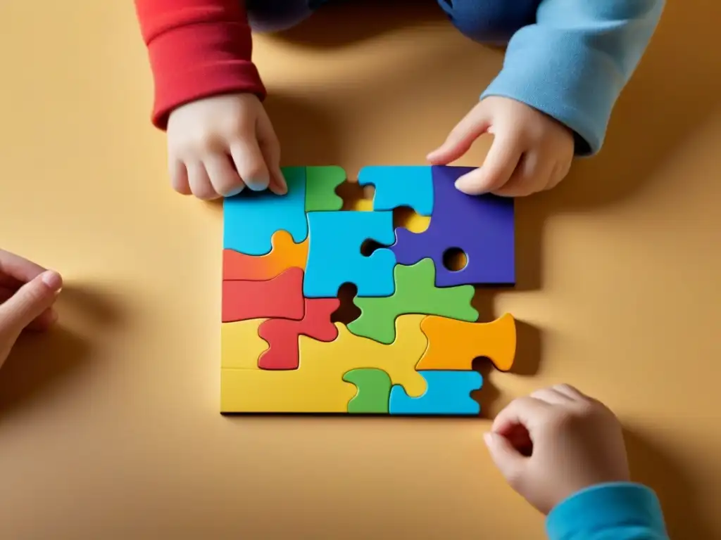 Integración armoniosa: reformas educativas en Uruguay Colorido rompecabezas abstracto se une, simbolizando reformas educativas para el desarrollo infantil en Uruguay