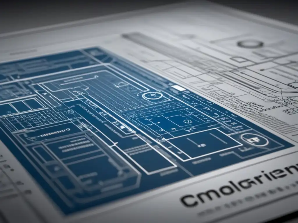 Una detallada imagen de un elegante plano de ingeniería con diseños geométricos precisos en Uruguay