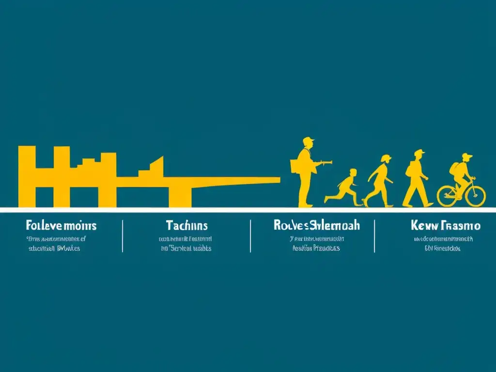 Ilustración detallada y minimalista de la evolución de políticas educativas en Uruguay desde 1900