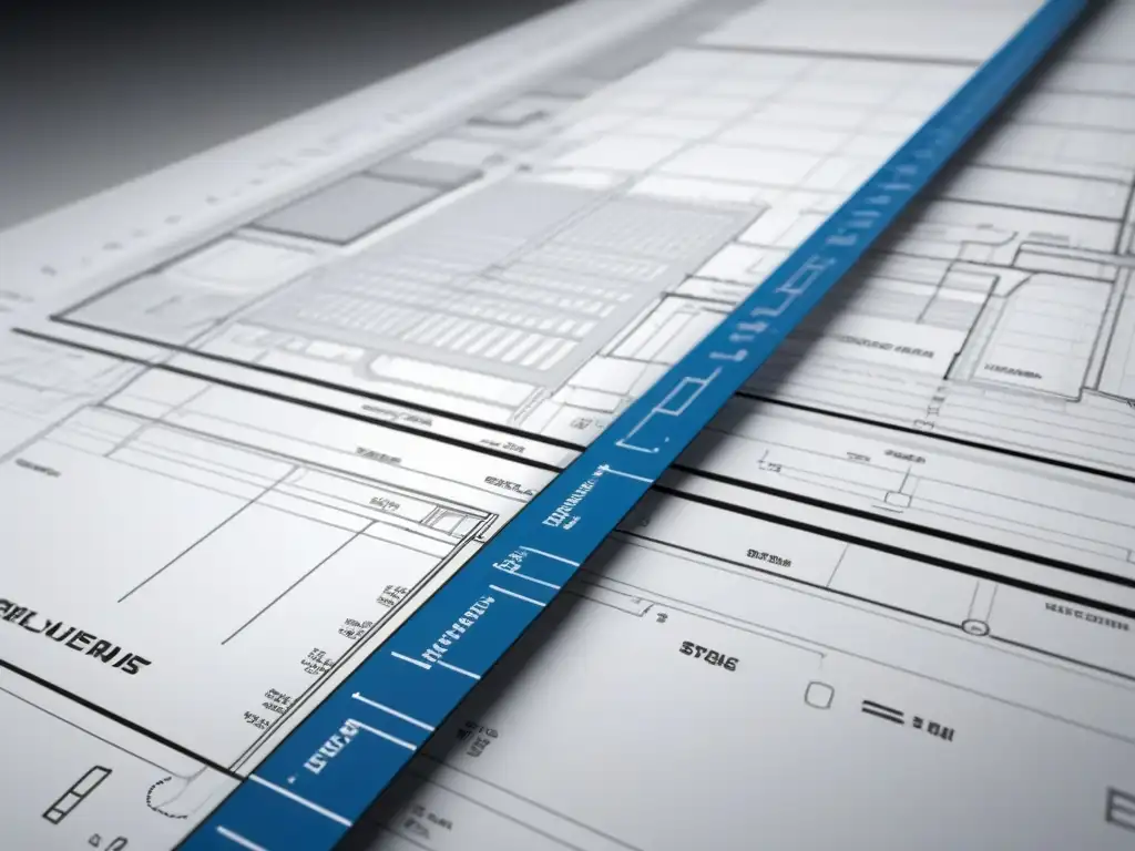 Detallado plano de ingeniería de puente con tecnología avanzada y elementos arquitectónicos, ideal para becas estudios ingeniería Uruguay