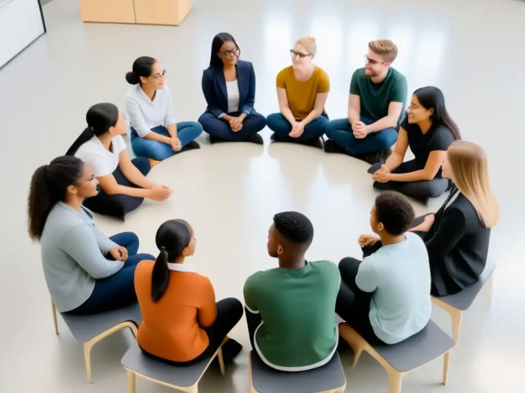 Conexión y diversidad en aula: estudiantes de todas las edades y habilidades dialogan en círculo