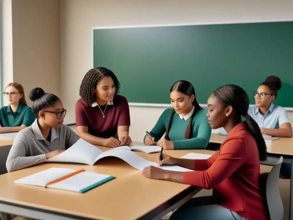 Diversidad y colaboración en aula moderna