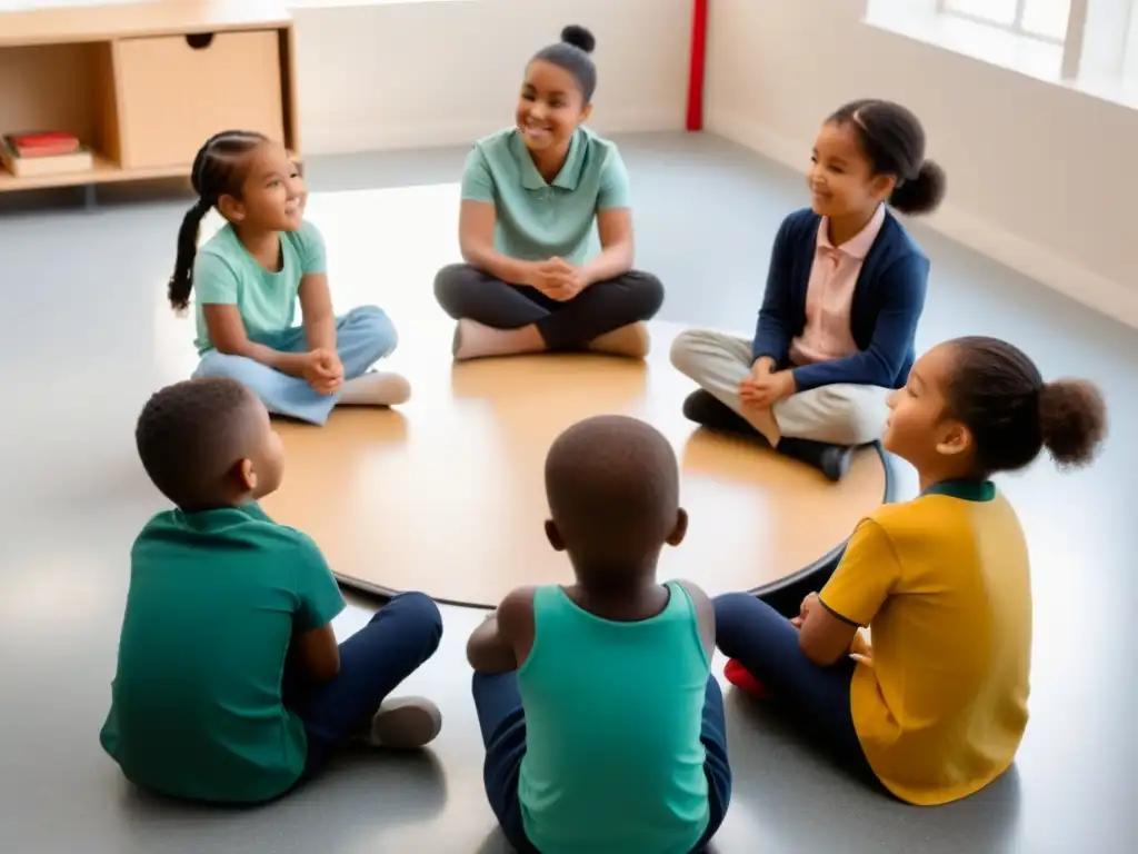 Diversidad en la educación: niños de distintos orígenes y habilidades comparten historias en un aula serena