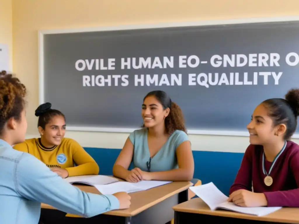 Diverso grupo estudiantil en Uruguay habla sobre derechos humanos y equidad de género, promoviendo la formación ciudadanos conscientes Uruguay