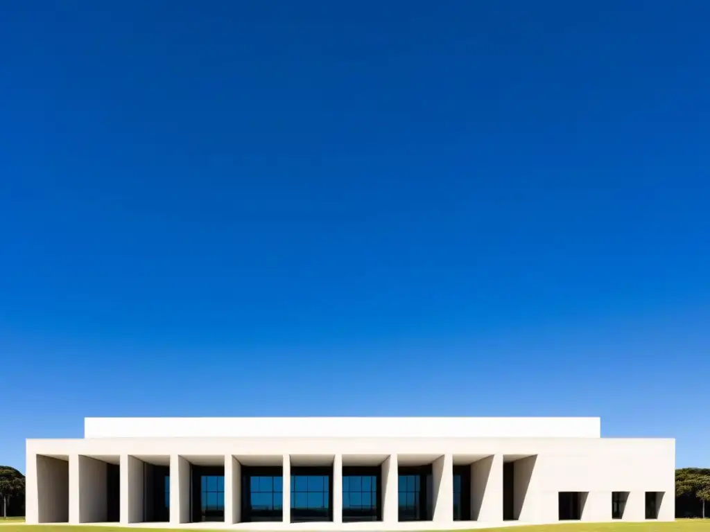 ANEP Uruguay: Edificio icónico y moderno en un cielo azul Edificio sede de la ANEP en Uruguay, reflejando modernidad y seriedad en políticas educativas