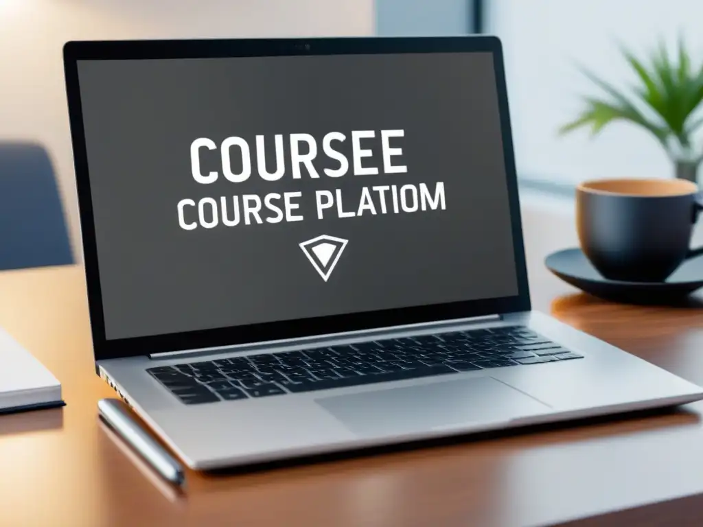 Un elegante portátil muestra plataforma de cursos online