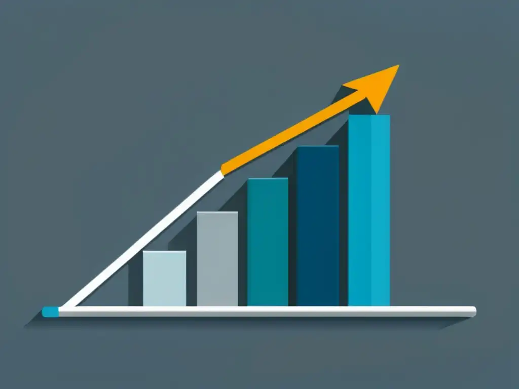 Gráfica elegante con tendencia al alza en ingresos, con elementos educativos sutiles