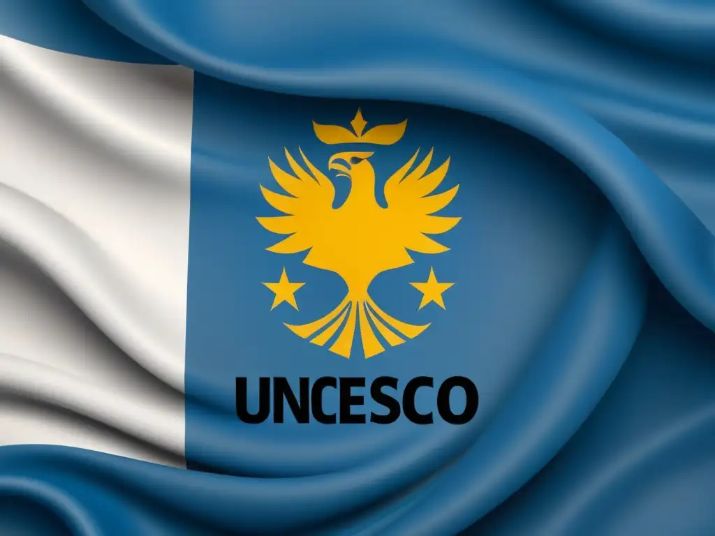 Emblema de la UNESCO y bandera de Uruguay en armonía, reflejando la influencia en políticas educativas