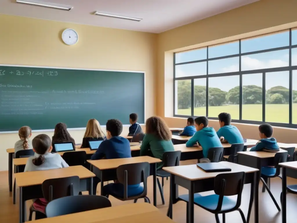 Enseñanza híbrida en aula uruguaya: tradición y tecnología se fusionan en una armoniosa mezcla de métodos de enseñanza antiguos y modernos