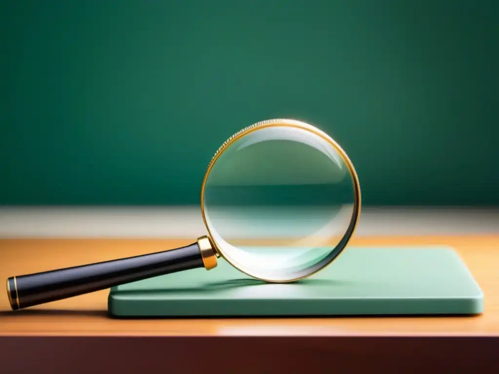Un equilibrio preciso entre la lupa y la balanza, simbolizando la precisión y la integridad en las evaluaciones educativas