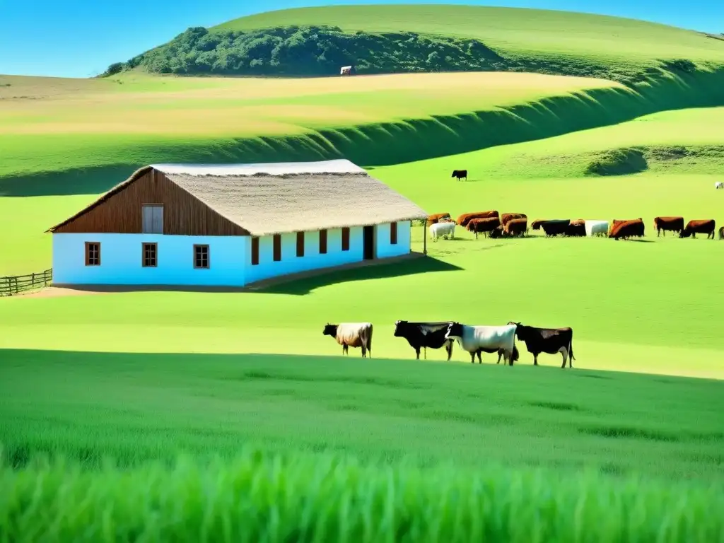 Una escena rural en Uruguay con niños escuchando historias de generaciones pasadas en una escuela de madera