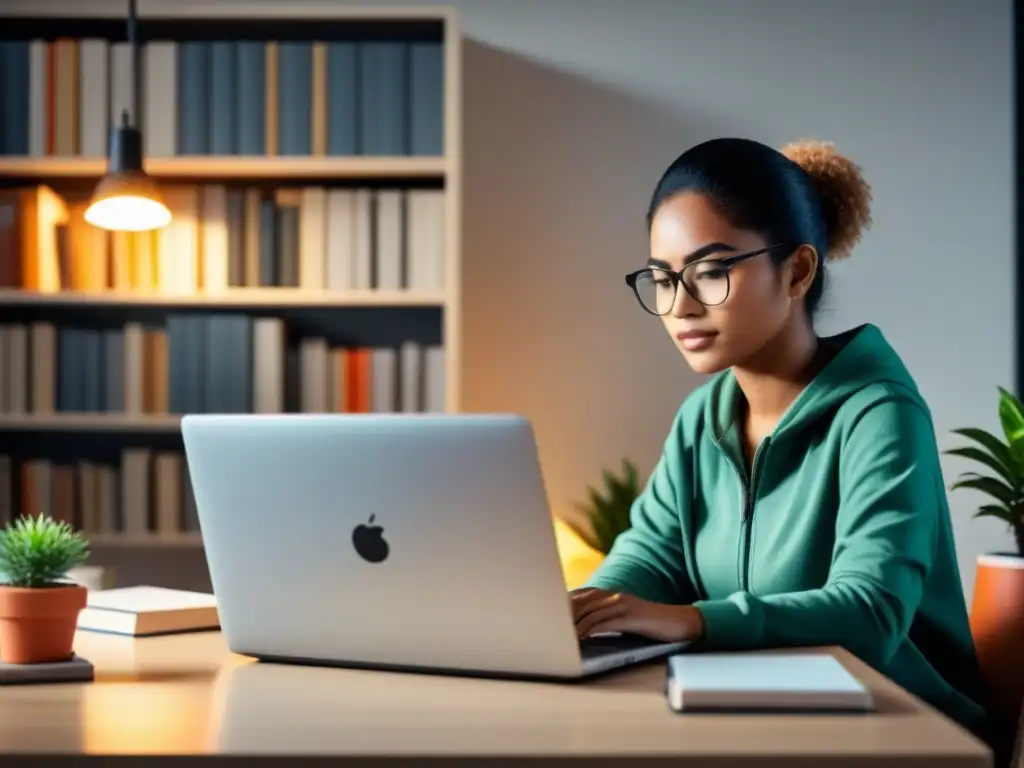 Estudiante concentrado en plataformas elearning beneficios estudiantes Uruguay