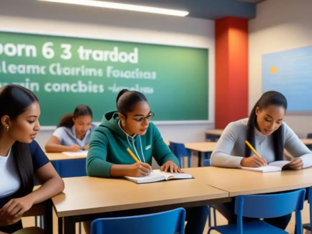 Estudiantes colaborando en aula bilingüe con estrategias efectivas de adaptación curricular