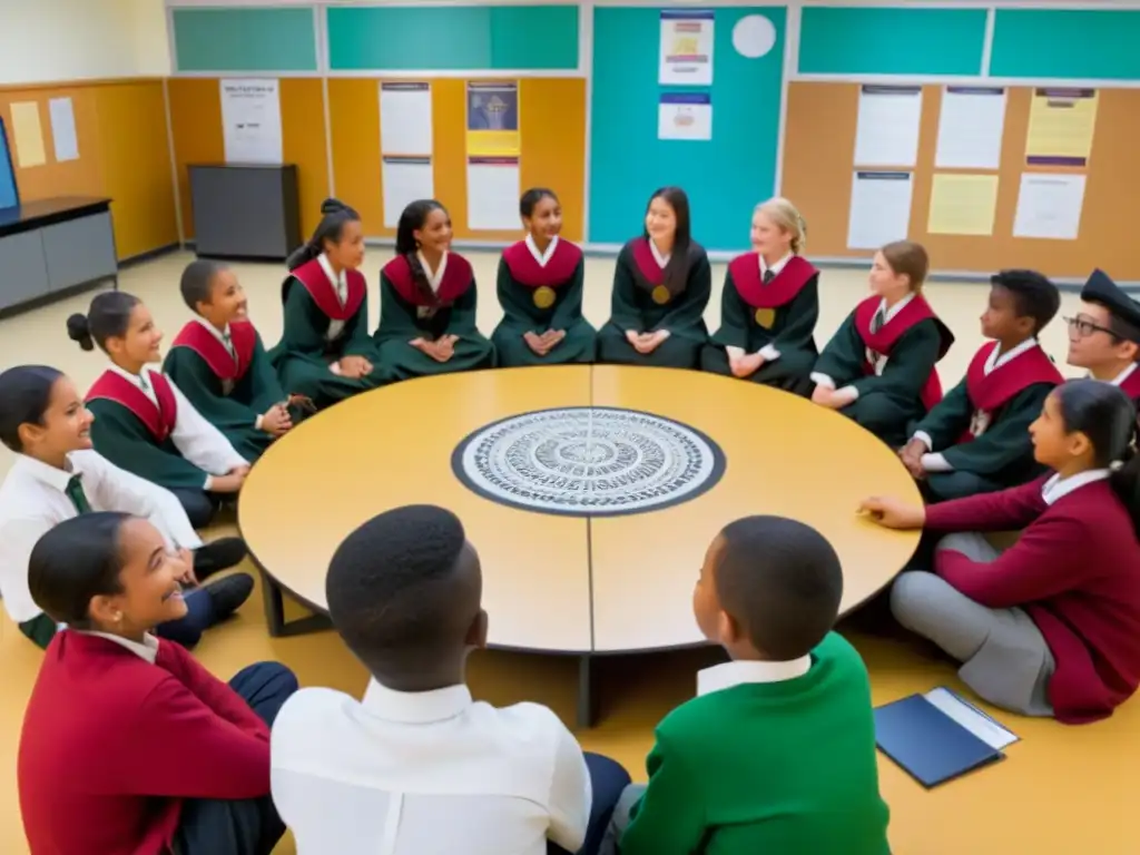 Estudiantes de diversas culturas dialogan en escuela de Uruguay, uniendo tradiciones en un círculo de aprendizaje