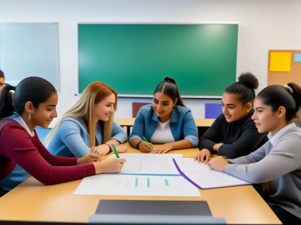 Estudiantes diversificados participando en una actividad de gamificación en educación en Uruguay