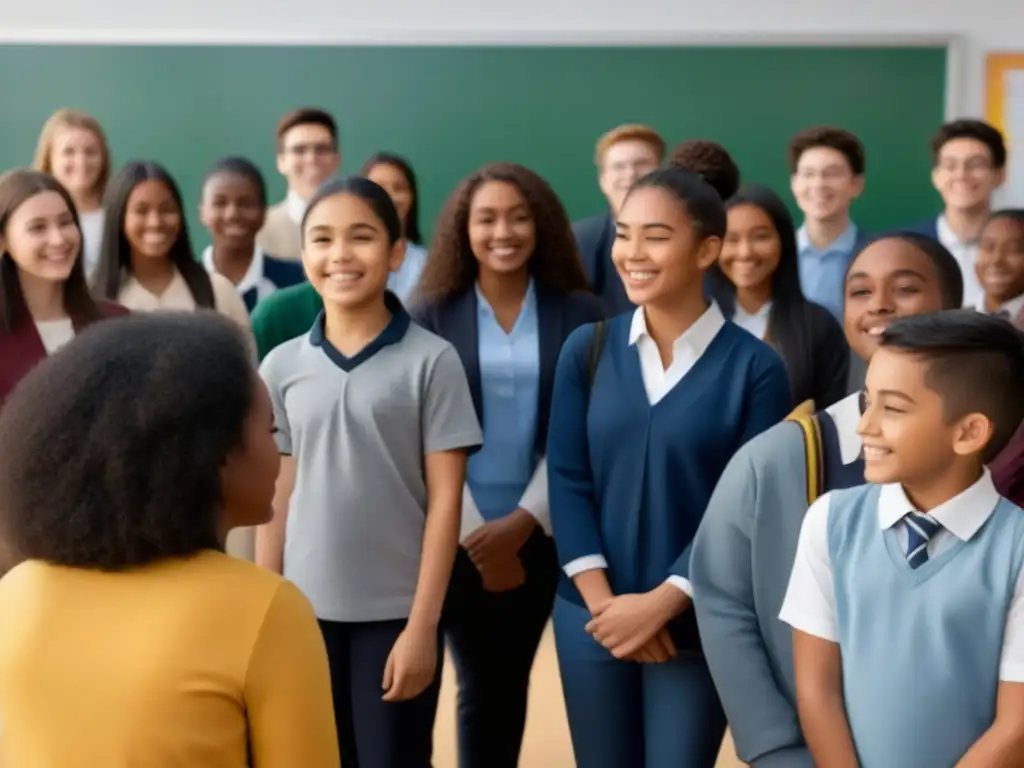 Estudiantes diversos muestran empatía y unidad en escuela