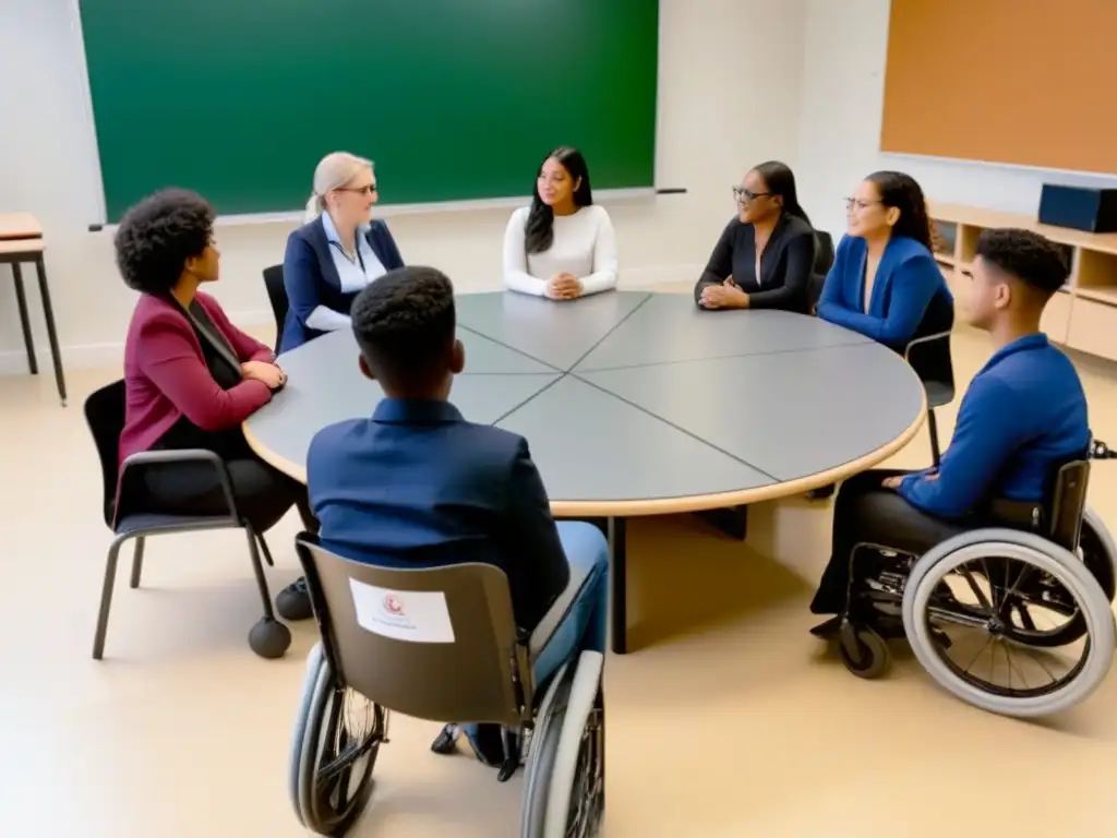 Estudiantes diversos participando en evaluación inclusiva respetando diversidad en Uruguay