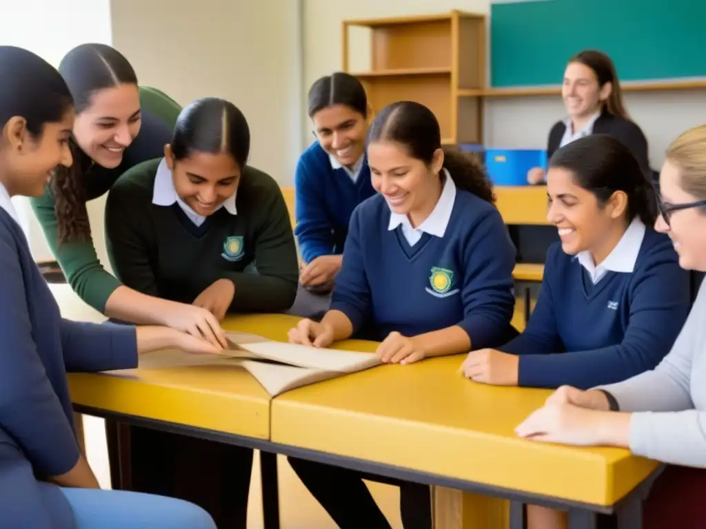 Estudiantes y profesores de Uruguay colaborando en proyectos de Aprendizaje Servicio, uniendo educación y comunidad