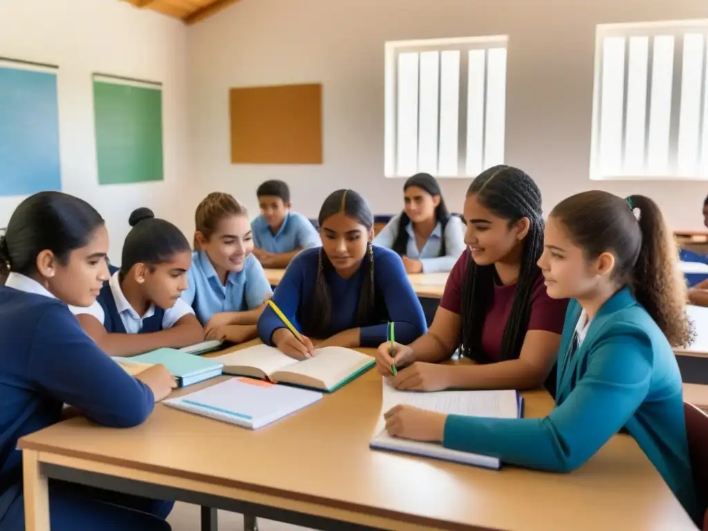 Estudiantes diversos colaboran en proyecto en aula de Uruguay