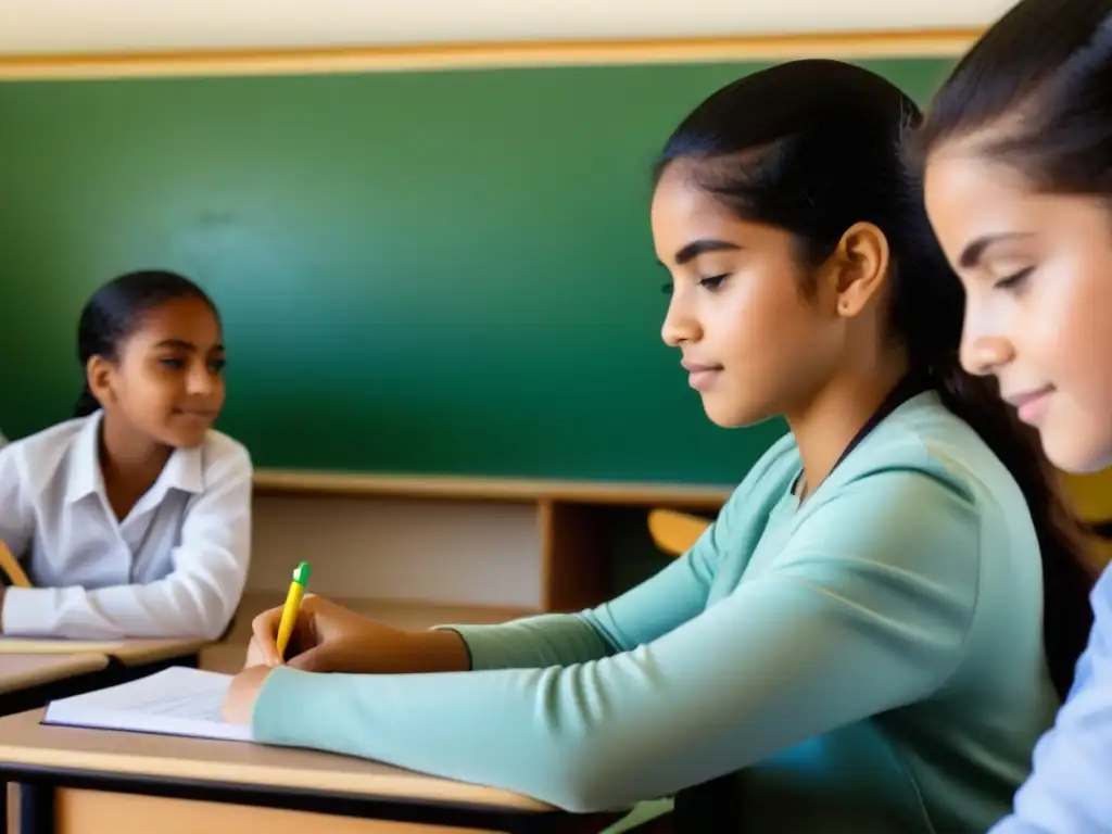 Estudiantes diversos colaboran en proyecto educativo en Uruguay, destacando el Aprendizaje Basado en Proyectos