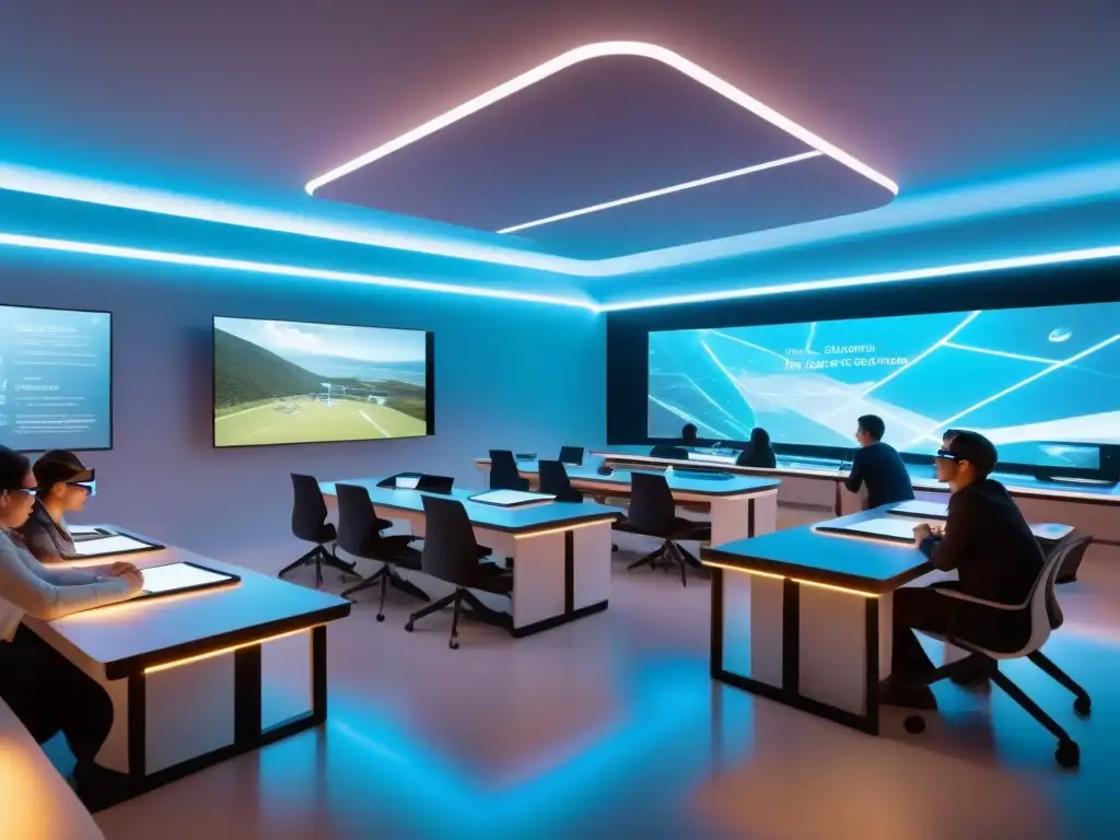 Estudiantes en Uruguay aprendiendo con Realidad Aumentada en un aula futurista