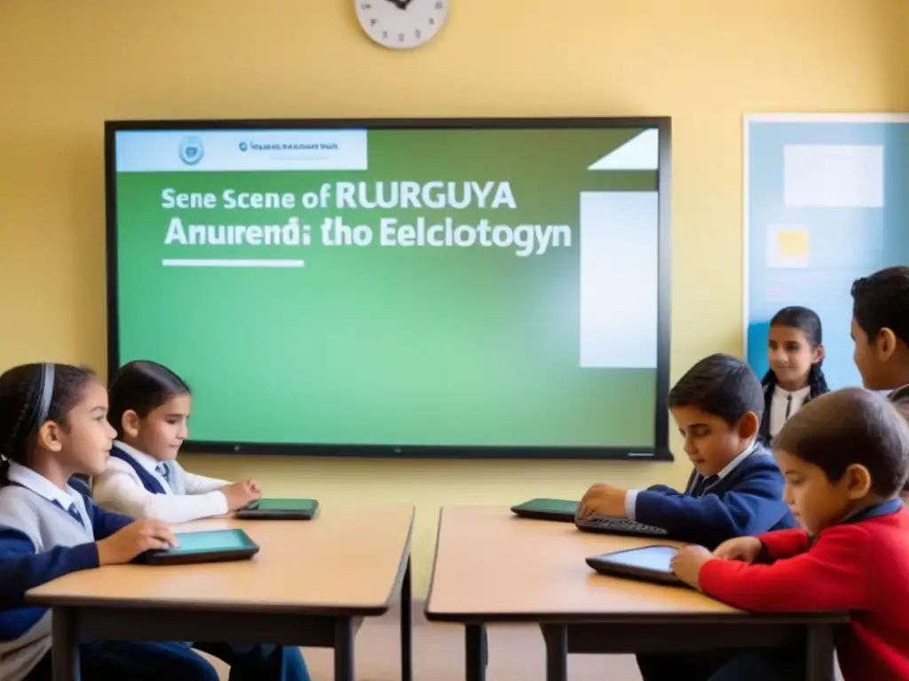 Aula en Uruguay: Emoción con Realidad Aumentada Estudiantes de Uruguay interactúan con tecnología de realidad aumentada, fusionando lo tradicional con lo moderno