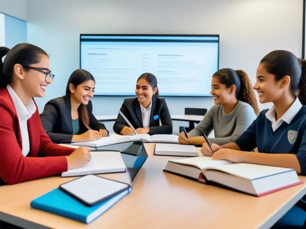 Estudiantes uruguayos en actividades educativas con financiamiento proyectos educativos publicidad Uruguay