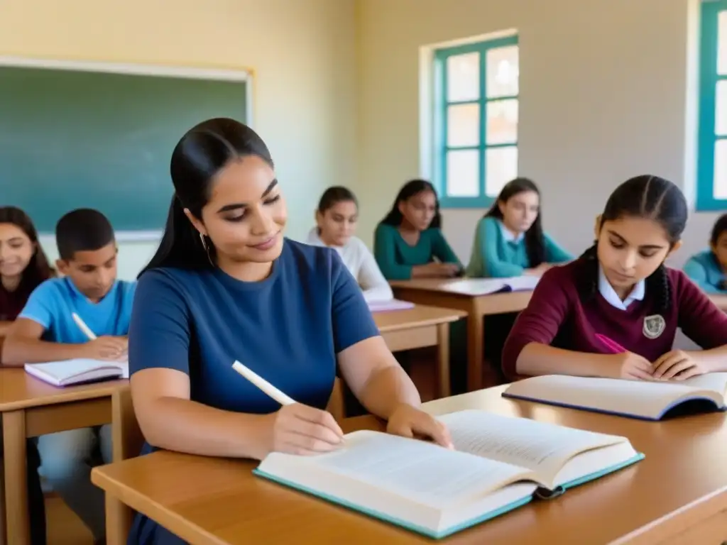 Estudiantes uruguayos participan en actividades de salud mental en un aula serena y diversa