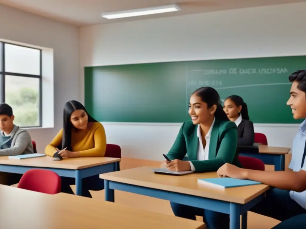 Estudiantes uruguayos interactúan con AdTech en aula inclusiva, fomentando innovación educativa